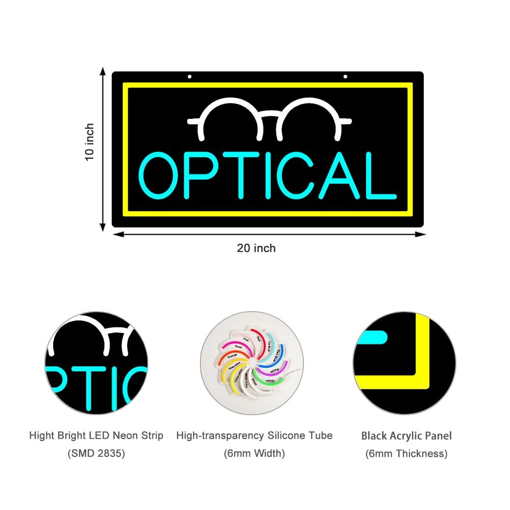 LED Optical Neon Sign, 20”x10” - Image 2