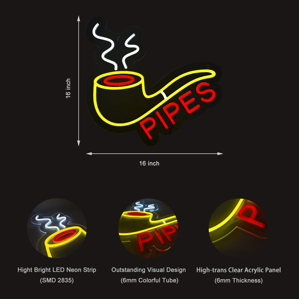 LED Pipes Sign, 16"x16" - Image 4