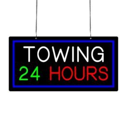 LED Towing 24 Hours Neon Sign, 20″x10″