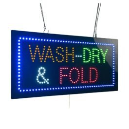 LED Wash Dry Fold Sign, 24″x12″