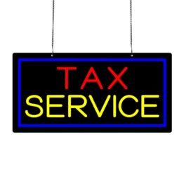 LED Tax Service Neon Sign, 20″x10″
