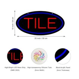LED Tile Neon Sign, 20″x10″