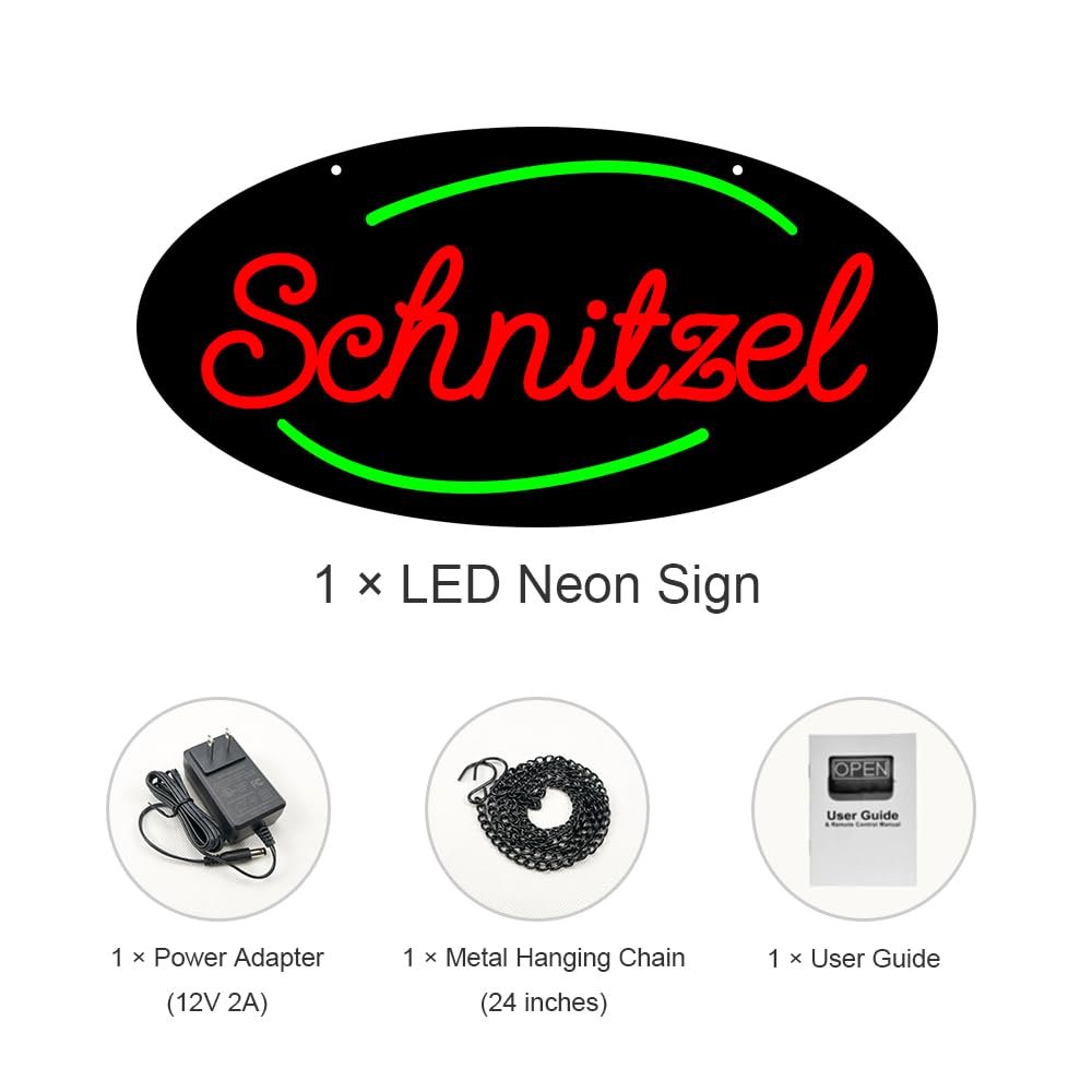 LED Schnitzel Neon Sign, 20"x10" - Image 3