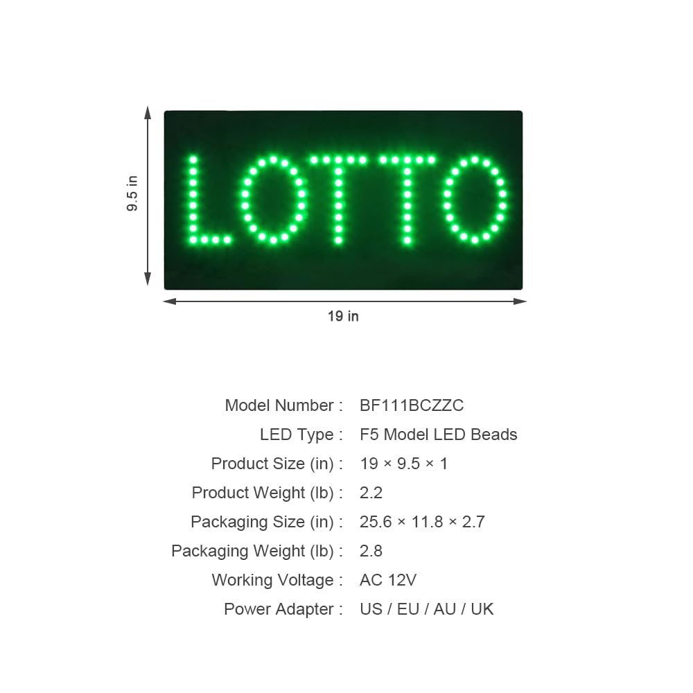 LED Lotto Dot Sign, 19"x9.5" - Image 4
