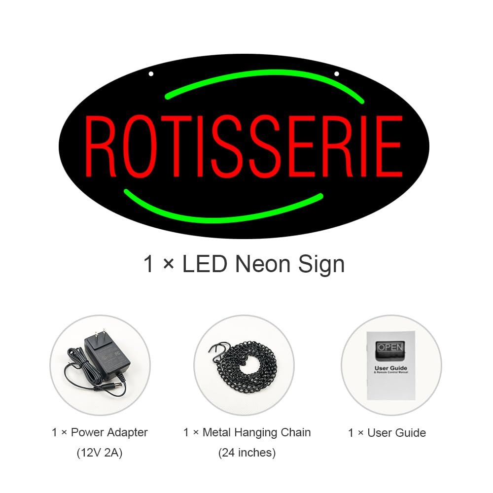 LED Rotisserie Neon Sign, 24"x12" - Image 4