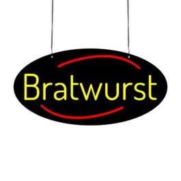 LED Bratwurst Neon Sign, 20″x10″
