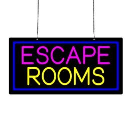 LED Escape Rooms Neon Sign, 20″x10″