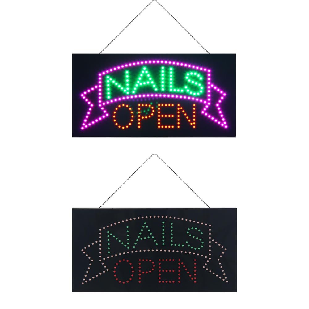 LED Nails Open Sign, Animated Billboard LED Open Sign for Nail Salon or Beauty Shop - Image 3