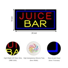 LED Juice Bar Neon Sign, 20″x10″