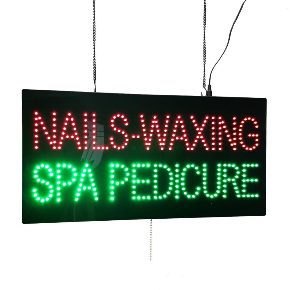LED Nails Waxing SPA Pedicure Sign, 24"x12"