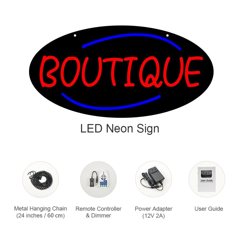 LED Boutique Neon Sign, 20"x10" - Image 4