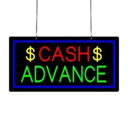 LED Cash Advance Neon Sign, 20″x10″