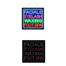 LED Facial Eyelash Waxing Foot Spa Sign, 24″x24″