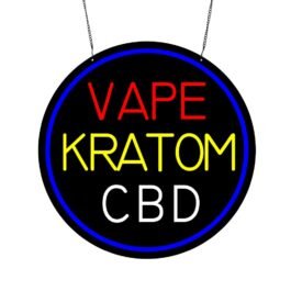 LED Vape Kratom CBD Neon Sign, 16″x16″