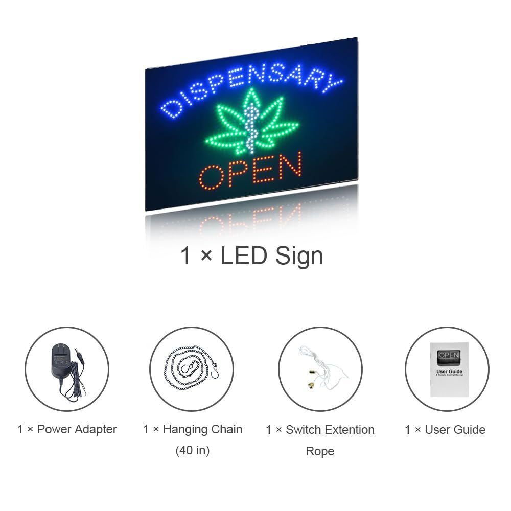 LED Dispensary Open Dot Sign, 24"x16" - Image 6
