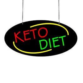 LED Keto Diet Neon Sign, 20″x10″