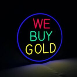 LED We Buy Gold Neon Sign, 16″x16″