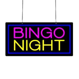 LED Bingo Night Neon Sign, 20″x10″