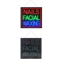 LED Nails Facial Waxing Sign, 24″x24″