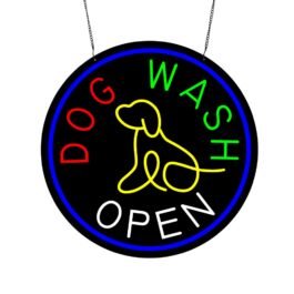 LED Dog Wash Neon Sign, 20″x20″