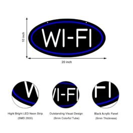 LED Wi-Fi Neon Sign, 20″x10″