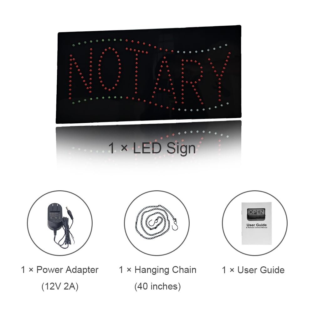 LED Notary Dot Sign, 19"x9.5" - Image 7