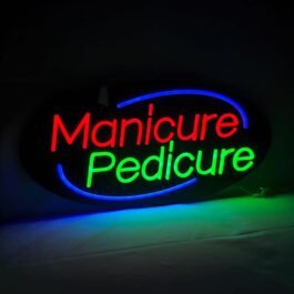 LED Manicure Pedicure Neon Sign, 24″x12″