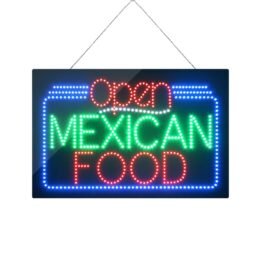 LED Open Mexican Food Sign, 24″x16″