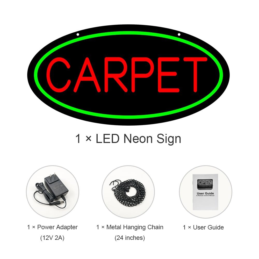 LED Carpet Neon Sign, 20"x10" - Image 4