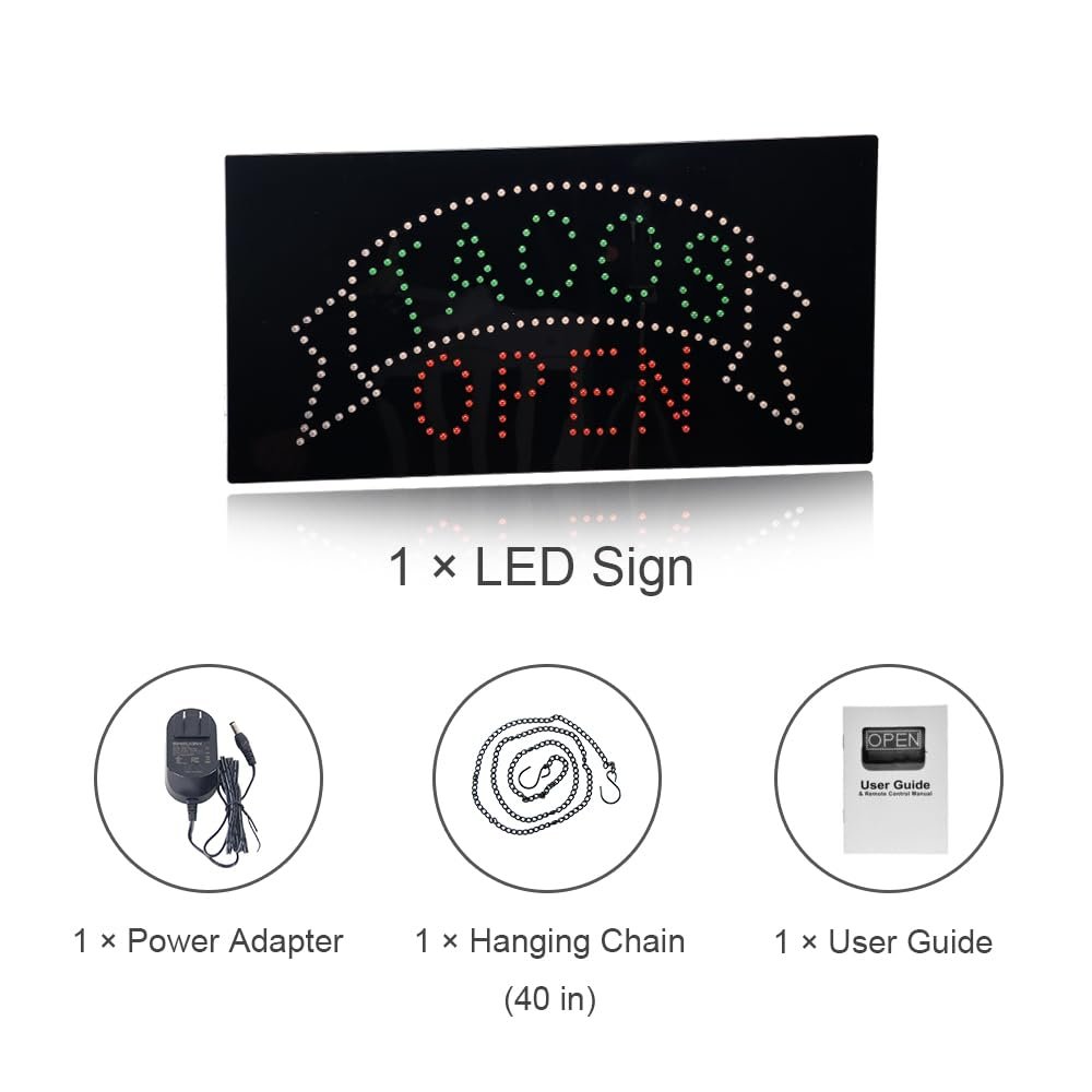 LED Tacos Sign, 19”x9.5” - Image 7