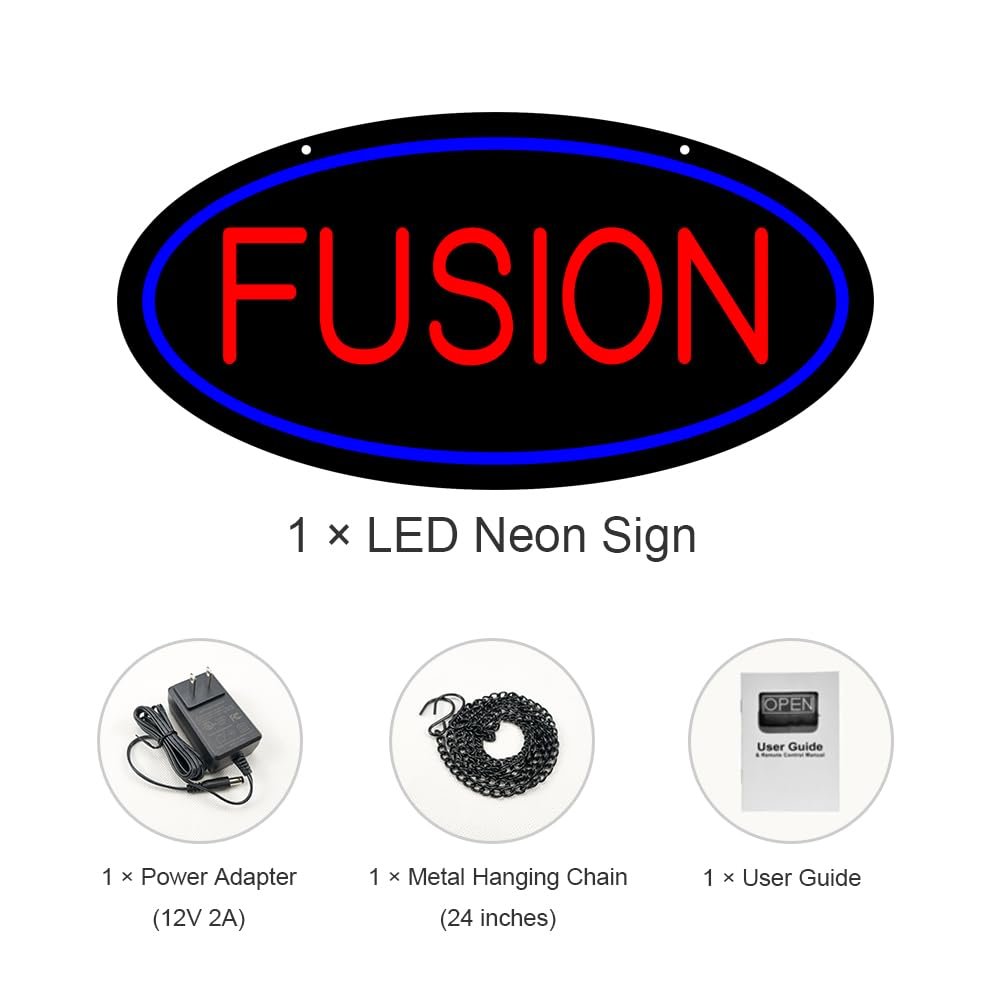 LED Fusion Neon Sign, 16"x8" - Image 4