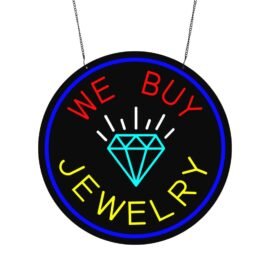 LED We Buy Jewelry Neon Sign, 20″x20″