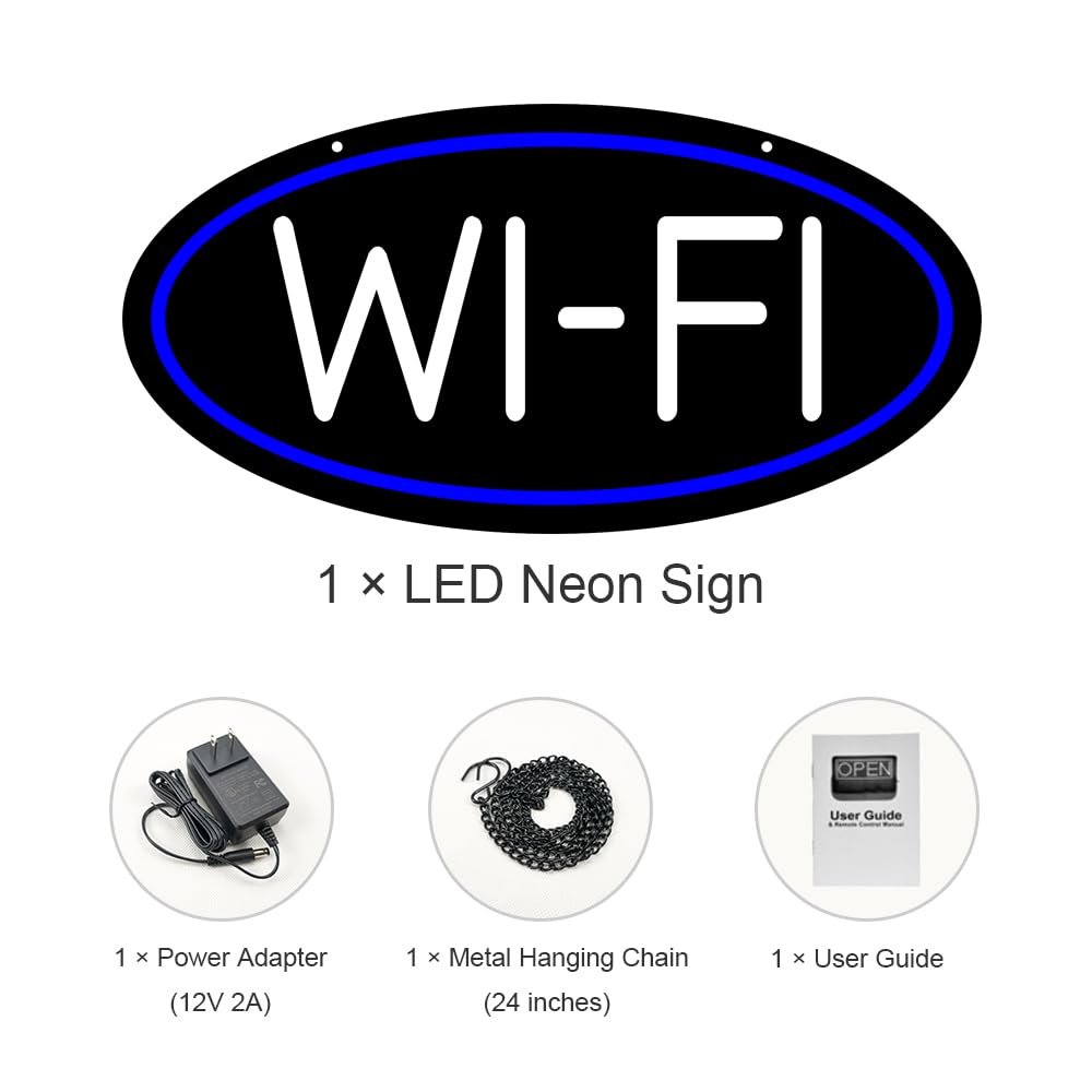 LED Wi-Fi Neon Sign, 20"x10" - Image 3
