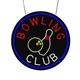 LED Bowling Club Neon Sign, 20″x20″