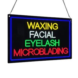 LED Waxing Facial Eyelash Microblading Neon Sign, 24″x16″