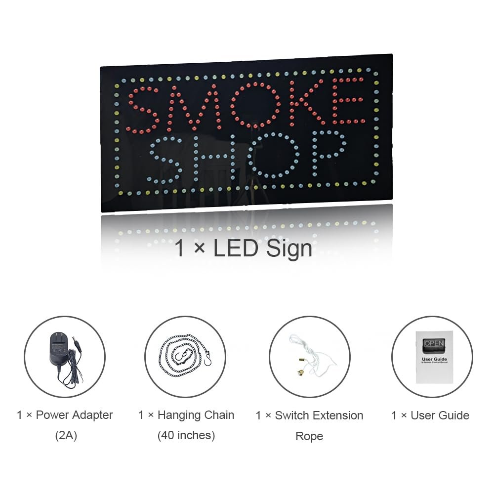 LED Smoke Shop Sign, 24"x12" - Image 7