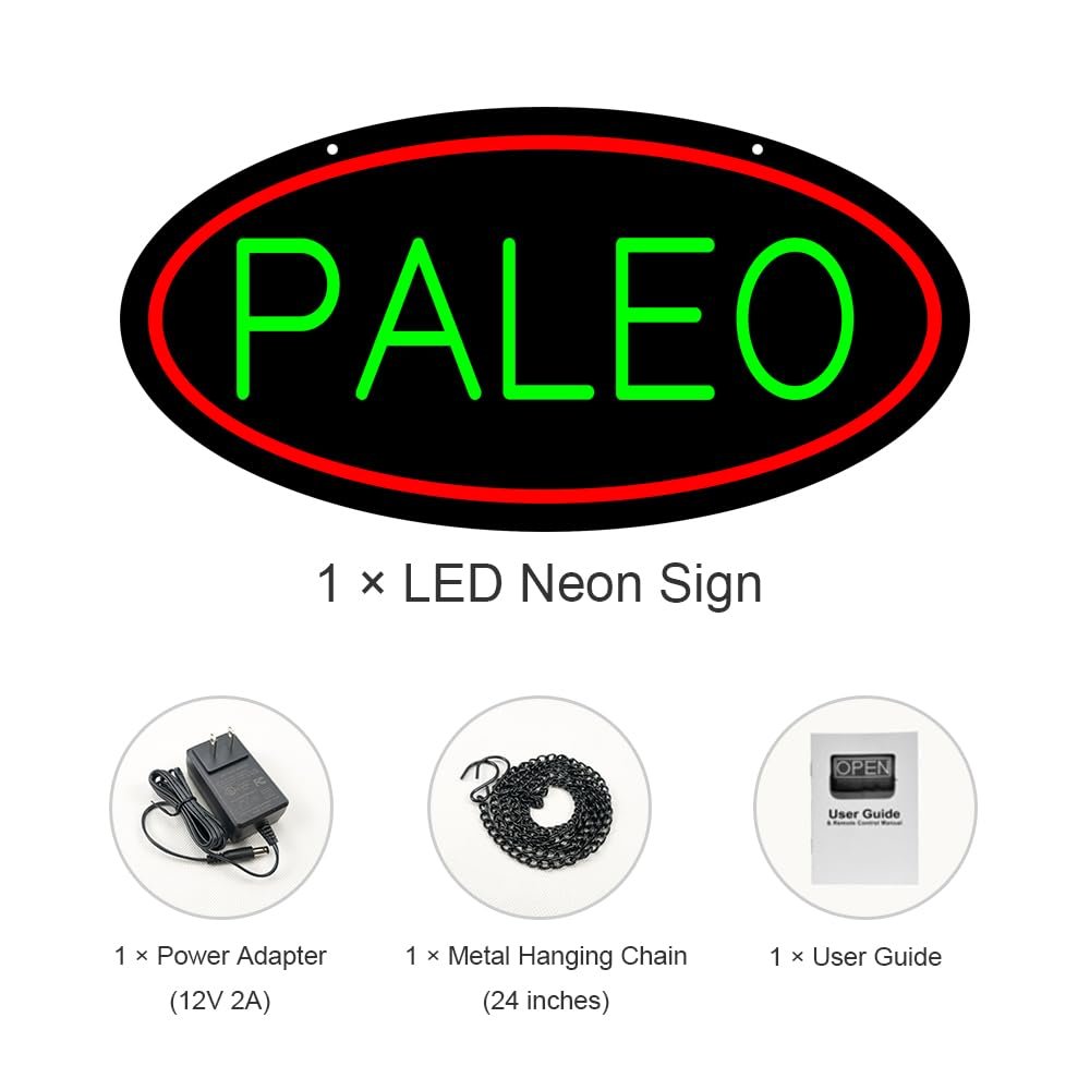 LED Paleo Neon Sign, 20"x10" - Image 3
