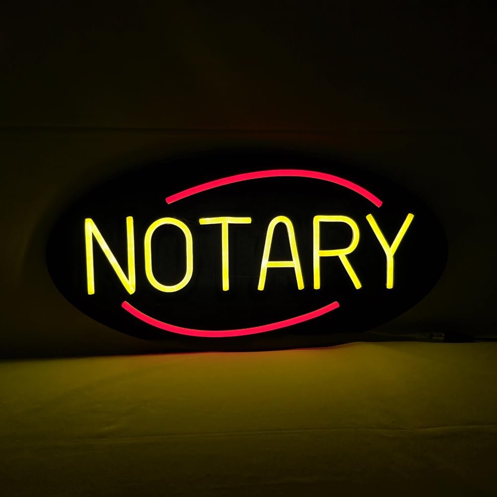 LED Notary Neon Sign, 20"x10"