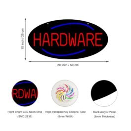 LED Hardware Neon Sign, 20″x10″