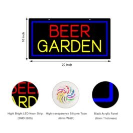 LED Beer Garden Neon Sign, 20″x10″