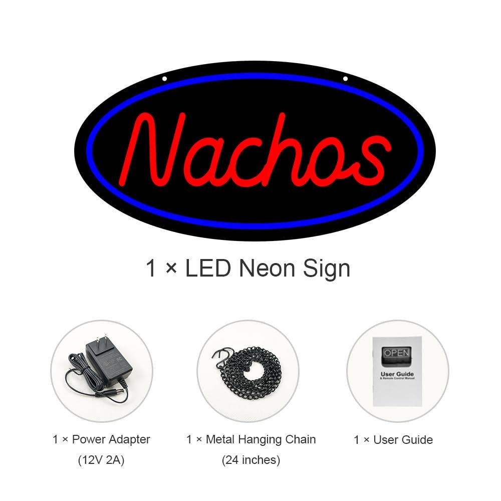 LED Nachos Neon Sign, 16"x8" - Image 3