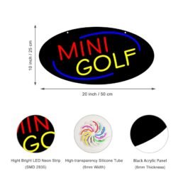LED Mini Golf Neon Sign, 20″x10″