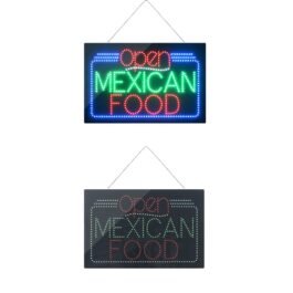 LED Open Mexican Food Sign, 24″x16″