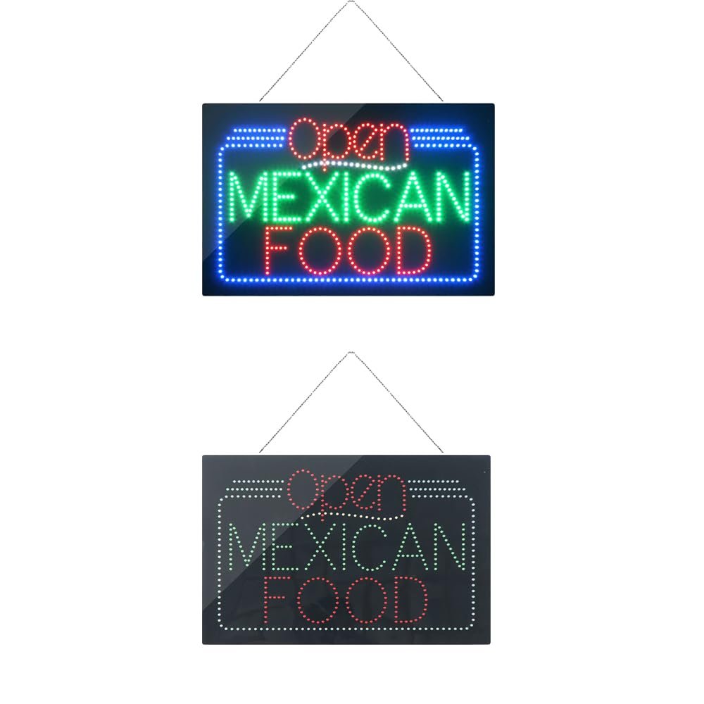 LED Open Mexican Food Sign, 24"x16" - Image 2