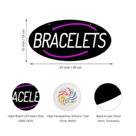 LED Bracelets Neon Sign, 20″x10″