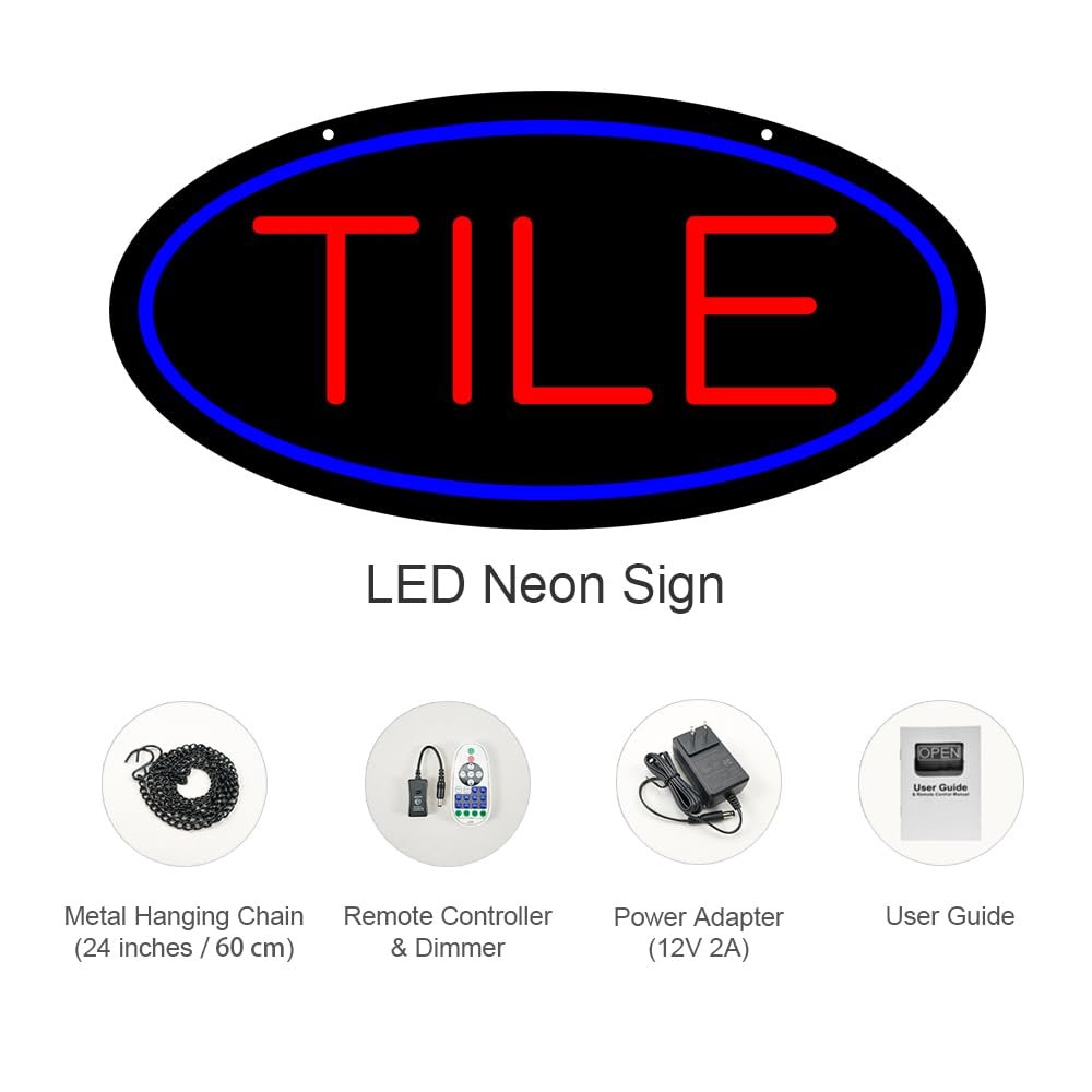 LED Tile Neon Sign, 20"x10" - Image 3
