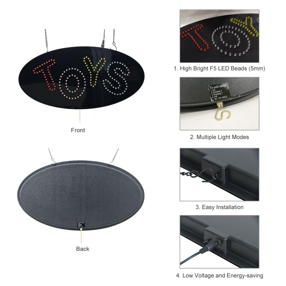 LED Toys Sign, 19"x9.5" - Image 4