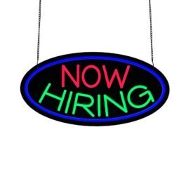 LED Now Hiring Neon Sign, 20″x10″