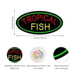 LED Tropical Fish Neon Sign, 24″x12″