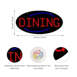 LED Dining Neon Sign, 20”x10”